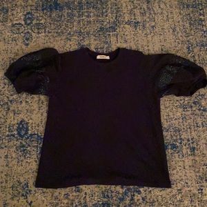 NWOT: Women’s navy short sleeve blouse - Size L